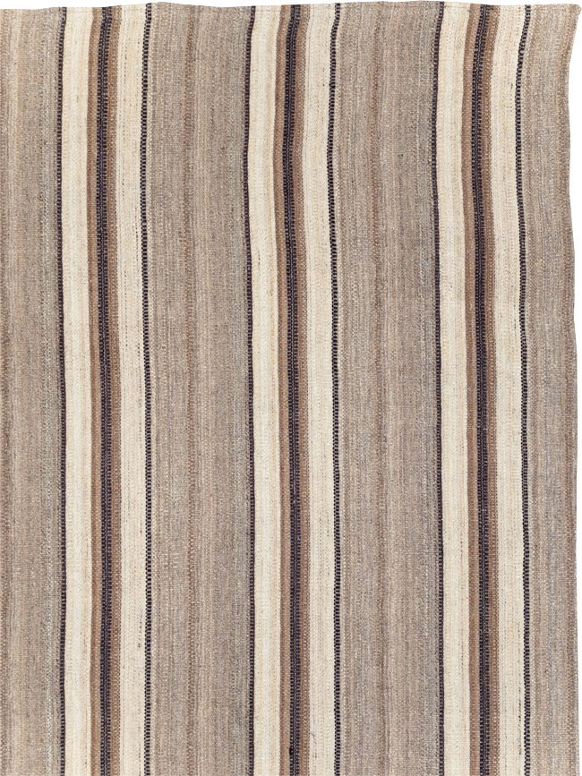 Contemporary Turkish Flatweave Kilim Square Room Size Carpet, No.30512 - Gss