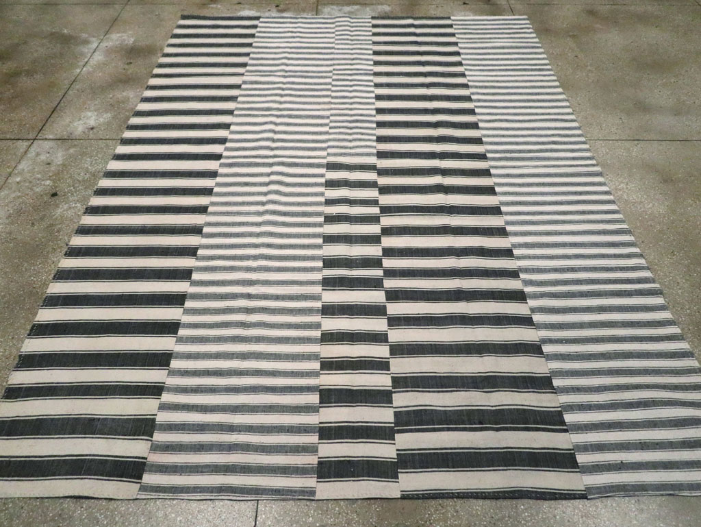 Vintage Turkish Flatweave Kilim Room Size Carpet, No.30530 - Gss