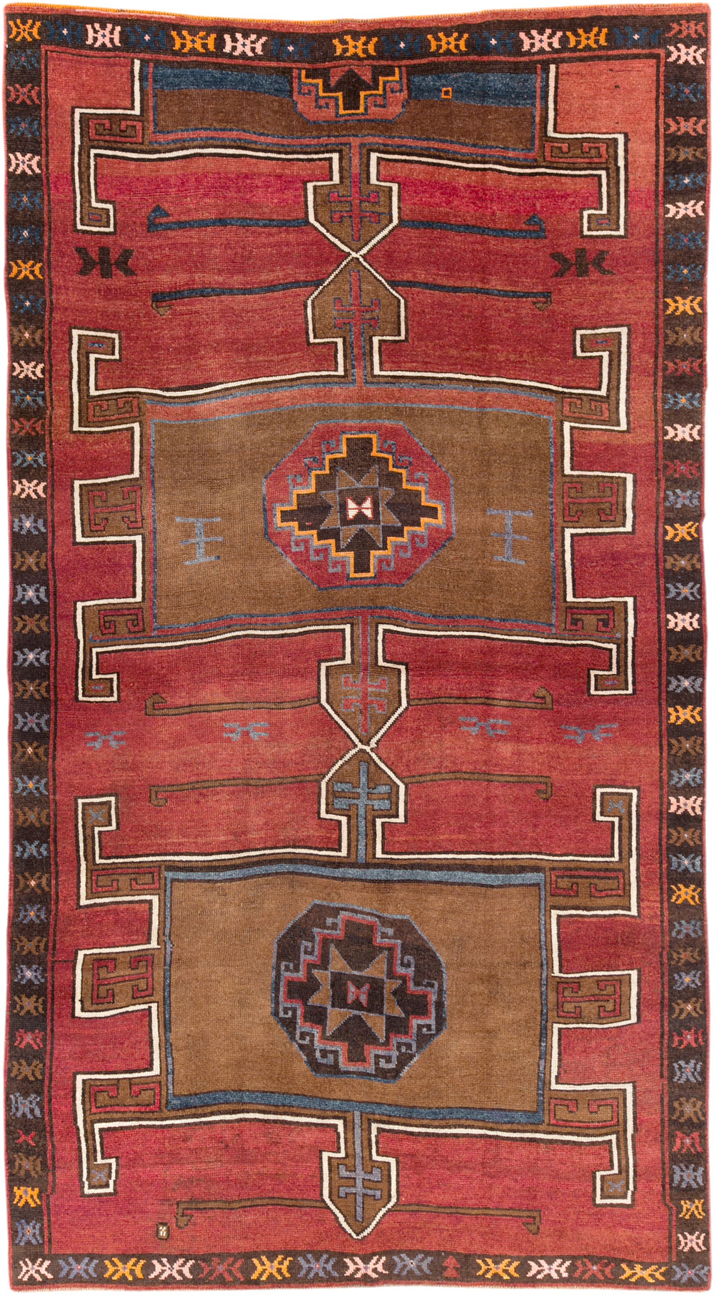 Vintage Turkish Anatolian Tribal Room Size Carpet, No.30550 - Gss