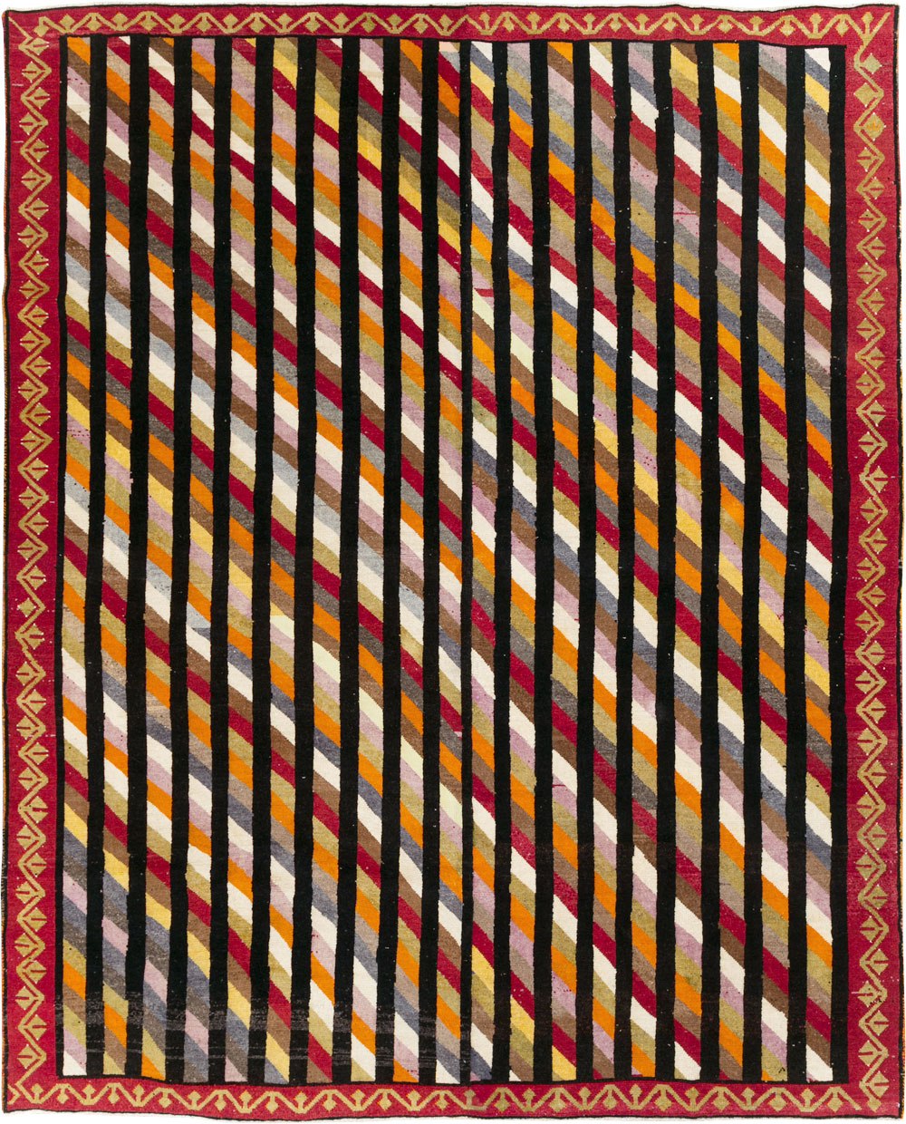 Vintage Turkish Anatolian Art Deco Style Small Room Size Carpet, No.30551 - Gss