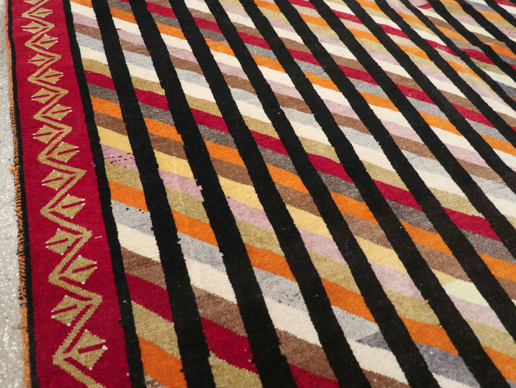 Vintage Turkish Anatolian Art Deco Style Small Room Size Carpet, No.30551 - Gss