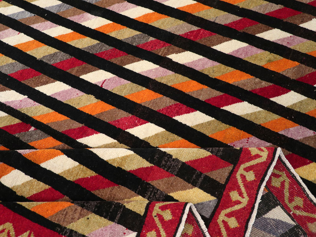 Vintage Turkish Anatolian Art Deco Style Small Room Size Carpet, No.30551 - Gss