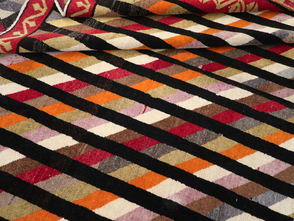 Vintage Turkish Anatolian Art Deco Style Small Room Size Carpet, No.30551 - Gss