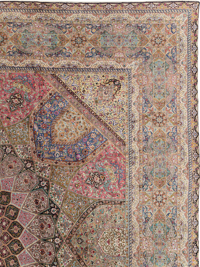 Modern Persian Silk Quom Square Oversize Carpet, No.30556 - Gss