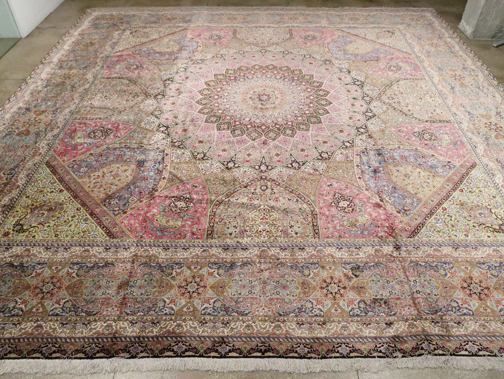 Modern Persian Silk Quom Square Oversize Carpet, No.30556 - Gss