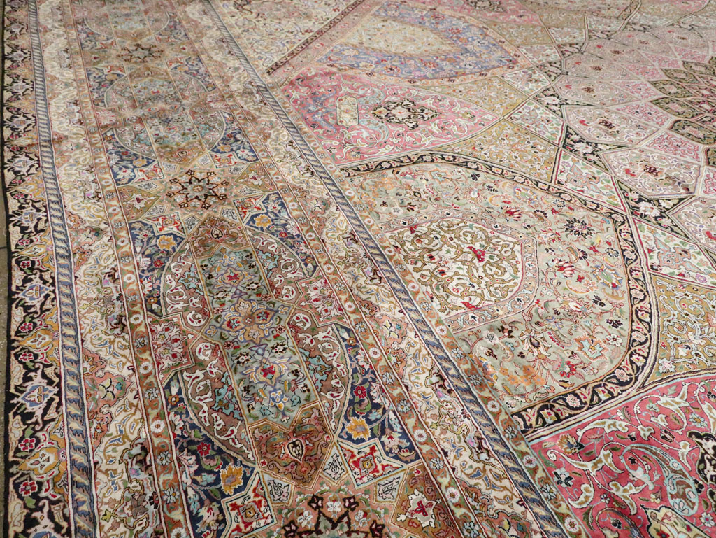 Modern Persian Silk Quom Square Oversize Carpet, No.30556 - Gss