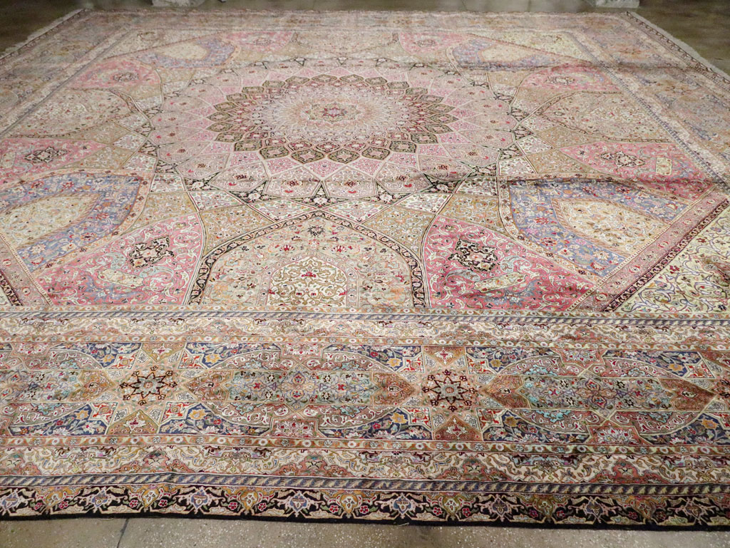 Modern Persian Silk Quom Square Oversize Carpet, No.30556 - Gss