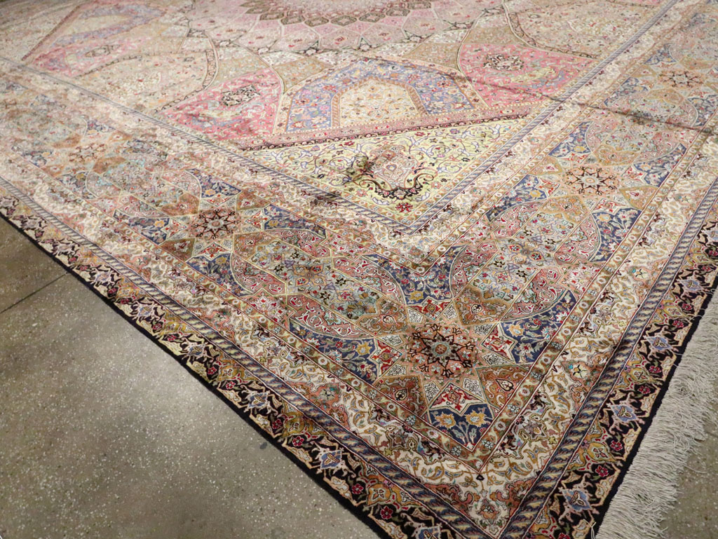 Modern Persian Silk Quom Square Oversize Carpet, No.30556 - Gss