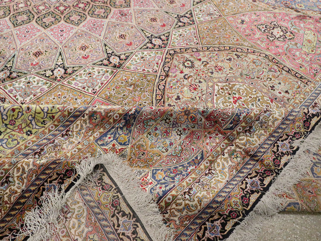 Modern Persian Silk Quom Square Oversize Carpet, No.30556 - Gss