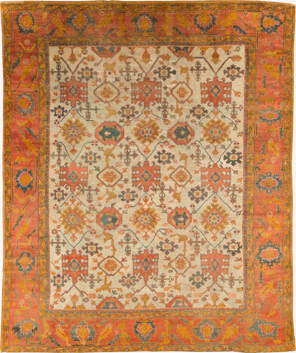 Antique Turkish Oushak Carpet, No.30573 - Gss