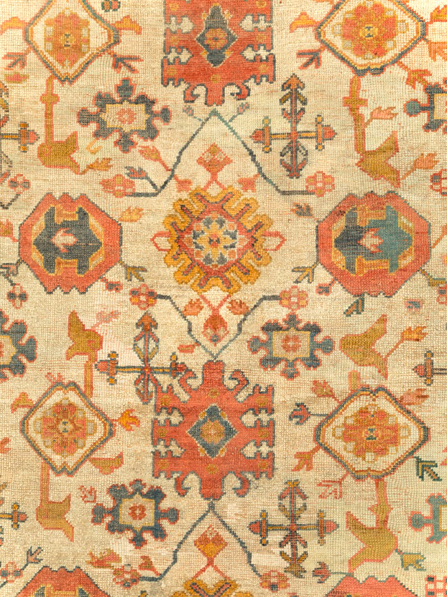 Antique Turkish Oushak Carpet, No.30573 - Gss