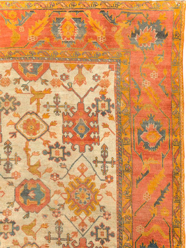 Antique Turkish Oushak Carpet, No.30573 - Gss