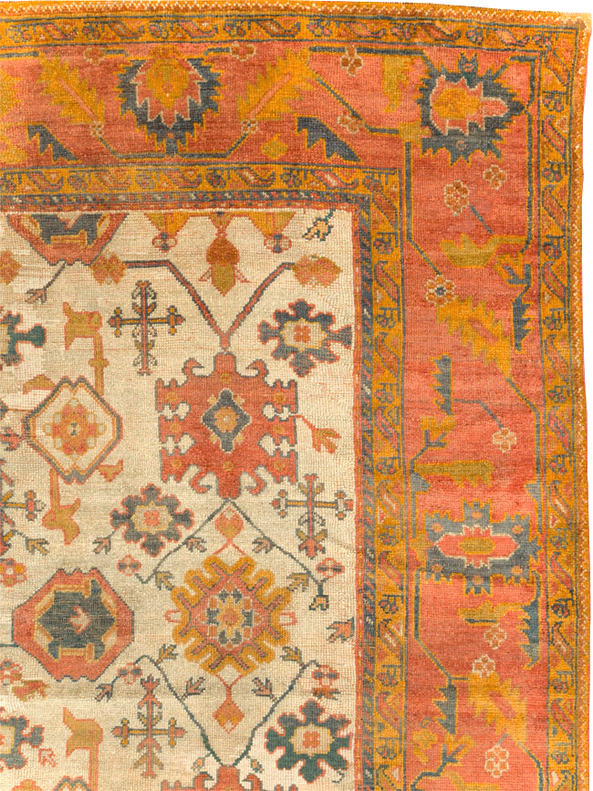 Antique Turkish Oushak Carpet, No.30573 - Gss