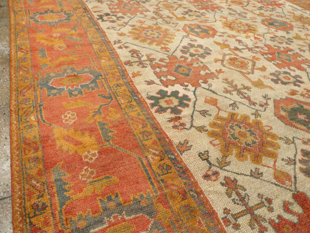 Antique Turkish Oushak Carpet, No.30573 - Gss