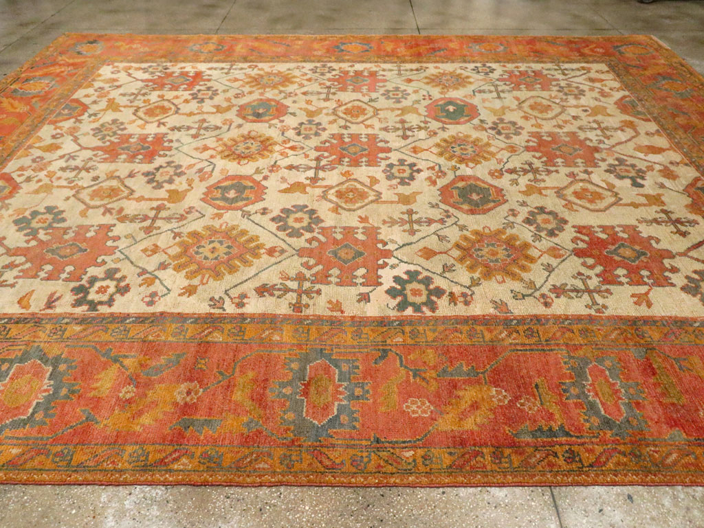 Antique Turkish Oushak Carpet, No.30573 - Gss