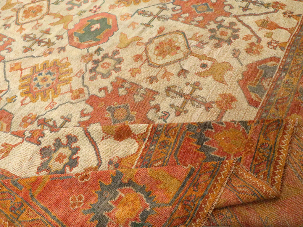 Antique Turkish Oushak Carpet, No.30573 - Gss