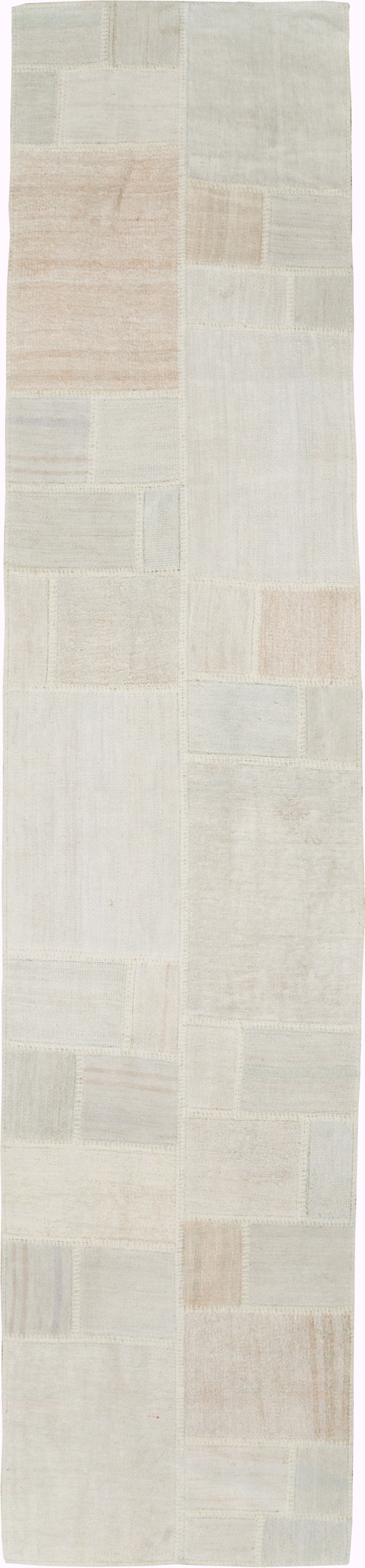 Contemporary Turkish Flatweave Kilim Patchwork Runner, No.30581 - Gss