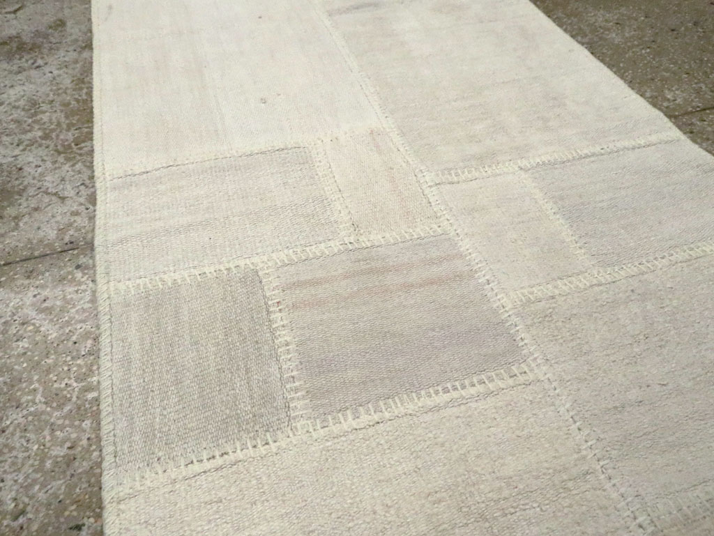 Contemporary Turkish Flatweave Kilim Patchwork Runner, No.30581 - Gss