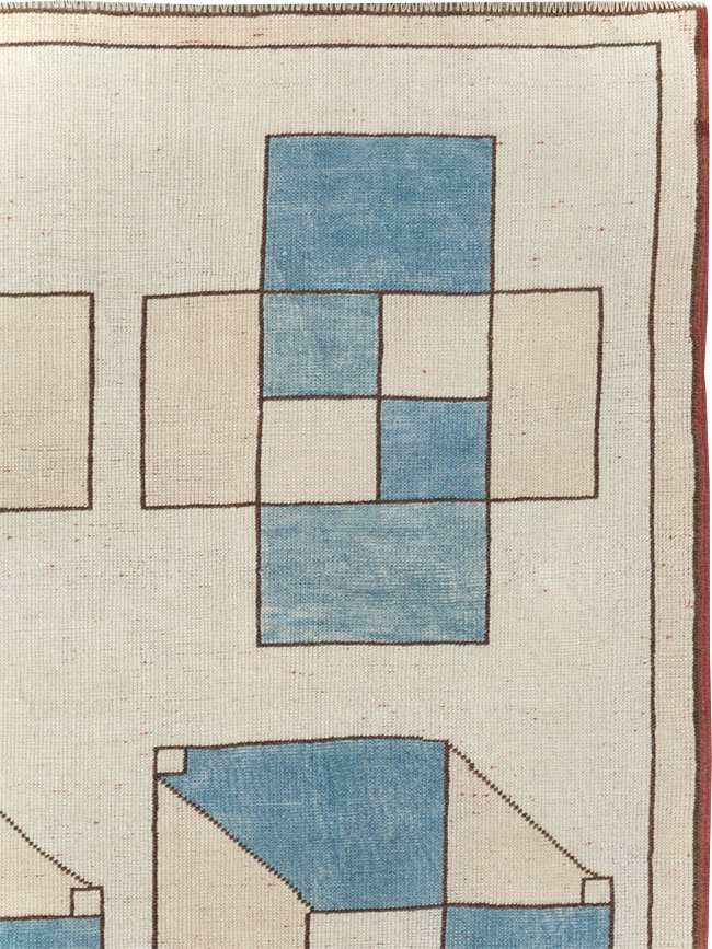 Vintage Turkish Art Deco Style Accent Carpet, No.30593 - Gss