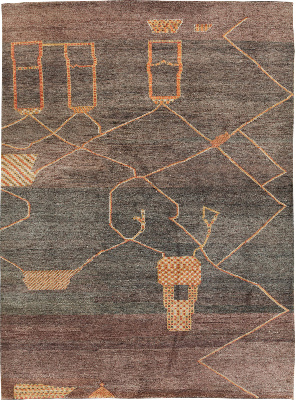Persian Gabbeh Inspired Turkish Room Size Carpet, No.30598 - Gss