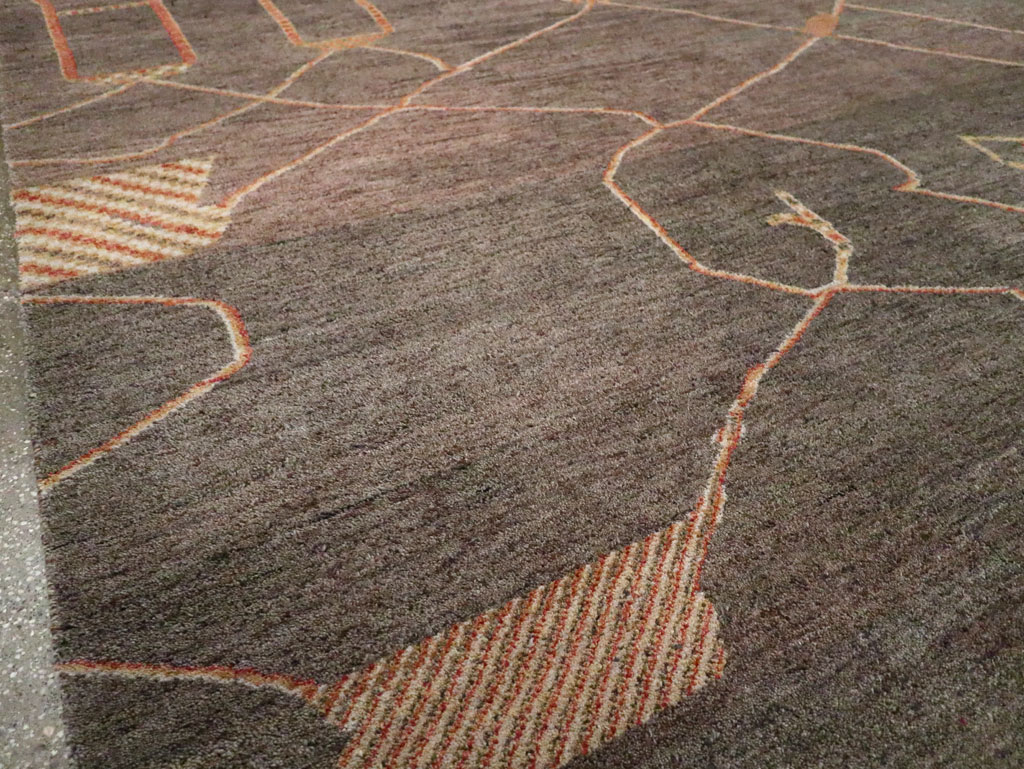 Persian Gabbeh Inspired Turkish Room Size Carpet, No.30598 - Gss