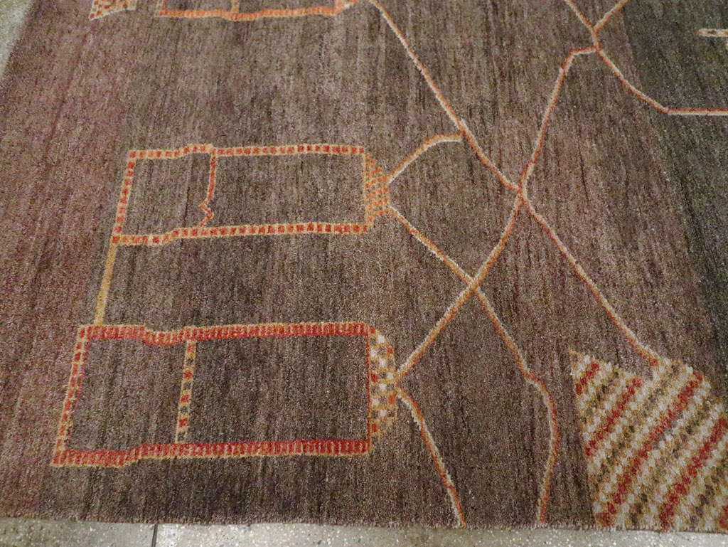 Persian Gabbeh Inspired Turkish Room Size Carpet, No.30598 - Gss