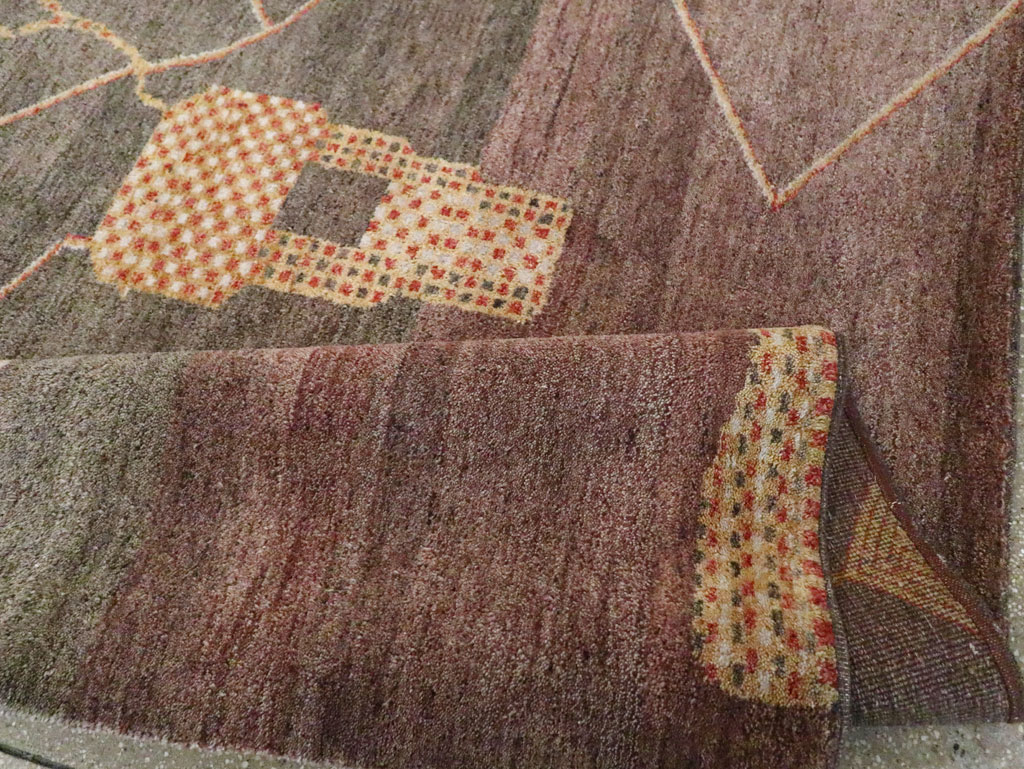 Persian Gabbeh Inspired Turkish Room Size Carpet, No.30598 - Gss