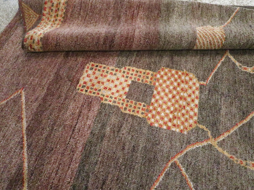 Persian Gabbeh Inspired Turkish Room Size Carpet, No.30598 - Gss