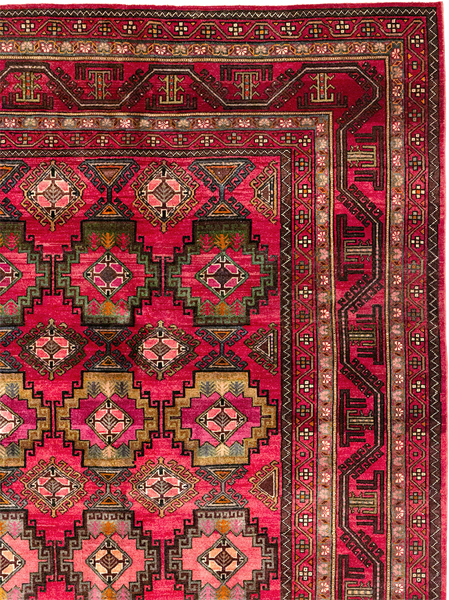 Vintage Central Asia Turkoman Room Size Carpet, No.30601 - Gss