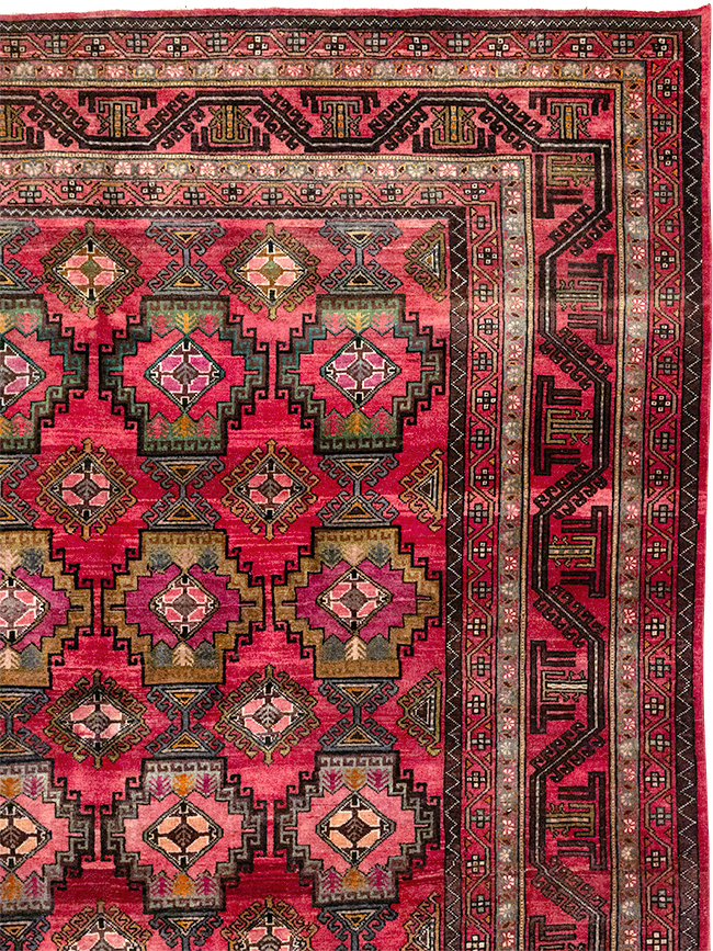 Vintage Central Asia Turkoman Room Size Carpet, No.30601 - Gss