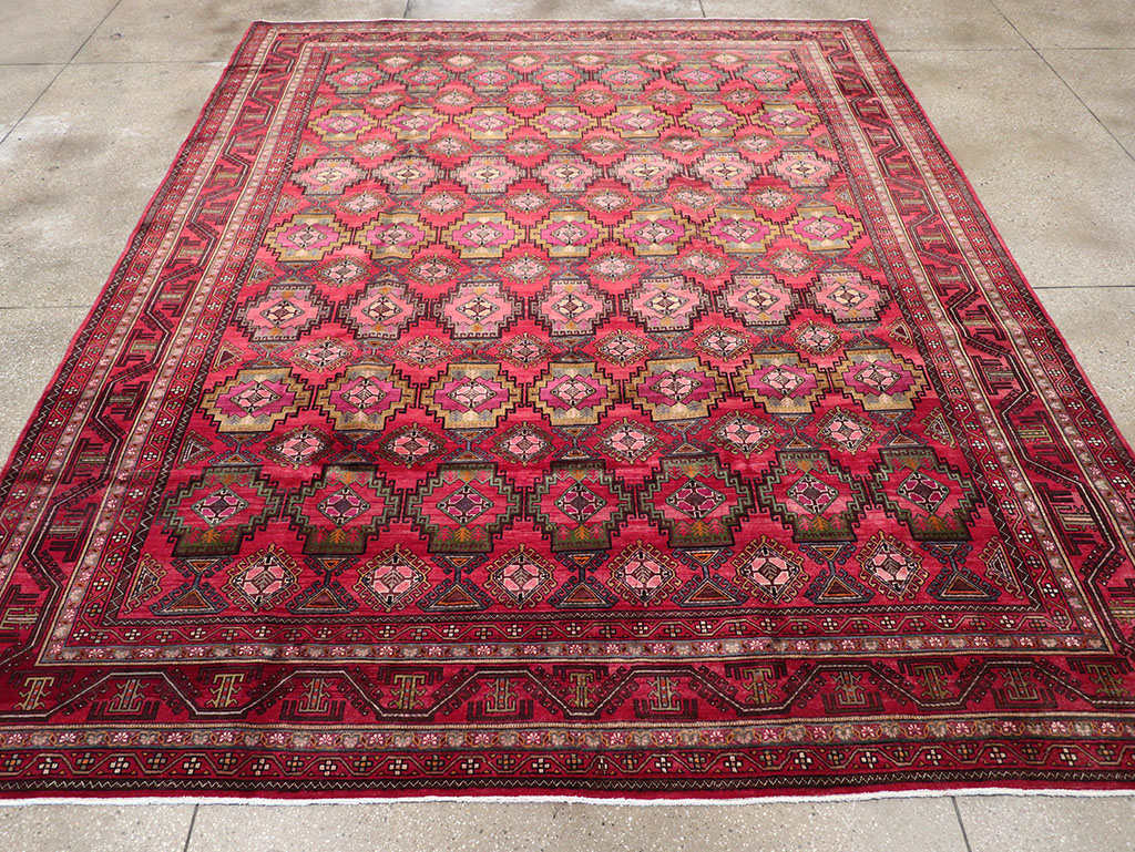Vintage Central Asia Turkoman Room Size Carpet, No.30601 - Gss