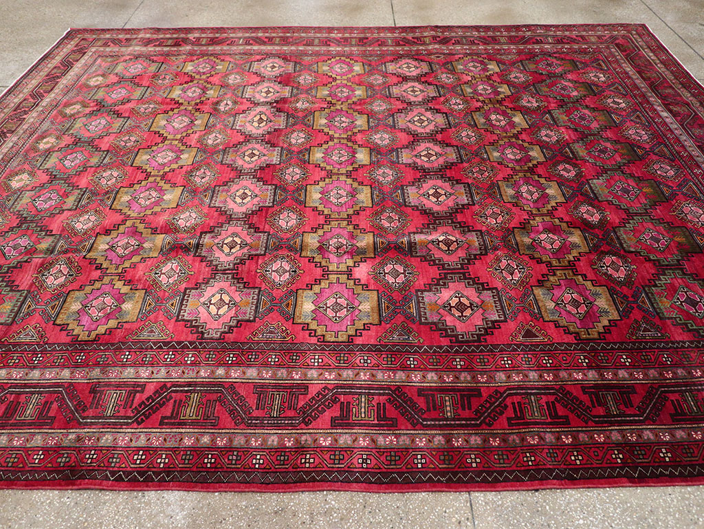 Vintage Central Asia Turkoman Room Size Carpet, No.30601 - Gss
