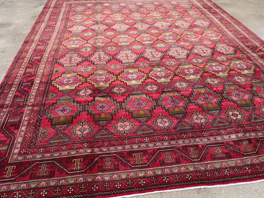 Vintage Central Asia Turkoman Room Size Carpet, No.30601 - Gss