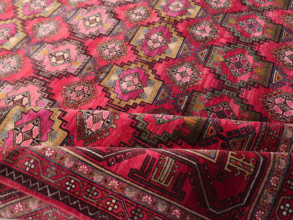 Vintage Central Asia Turkoman Room Size Carpet, No.30601 - Gss