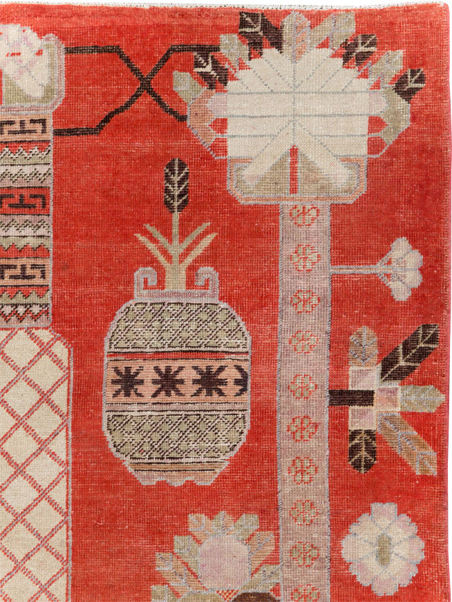 Antique East Turkestan Khotan Accent Rug, No.30605 - Gss