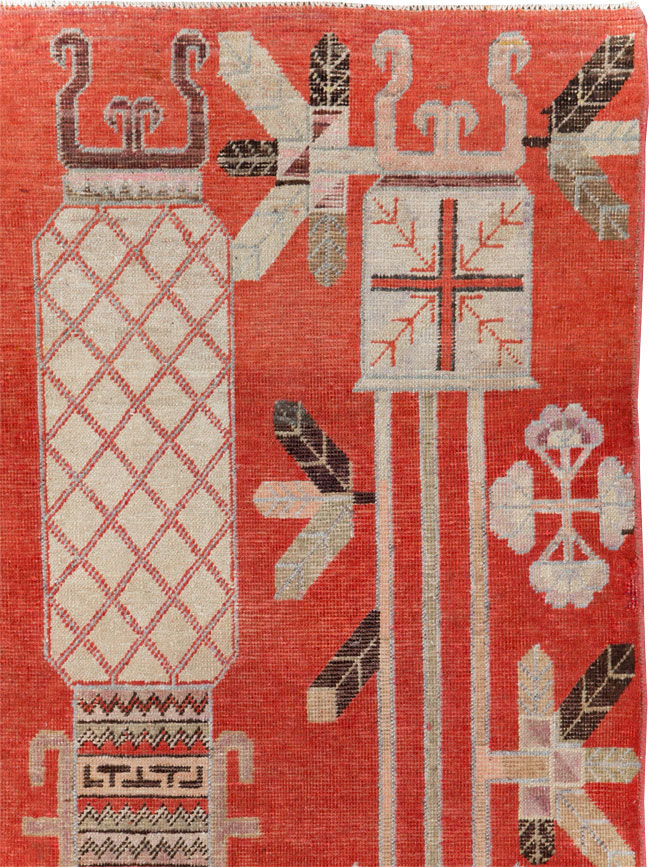 Antique East Turkestan Khotan Accent Rug, No.30605 - Gss