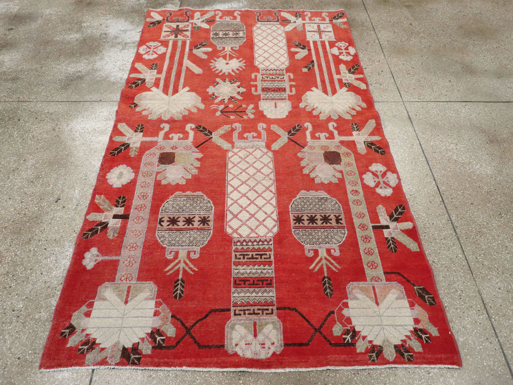 Antique East Turkestan Khotan Accent Rug, No.30605 - Gss
