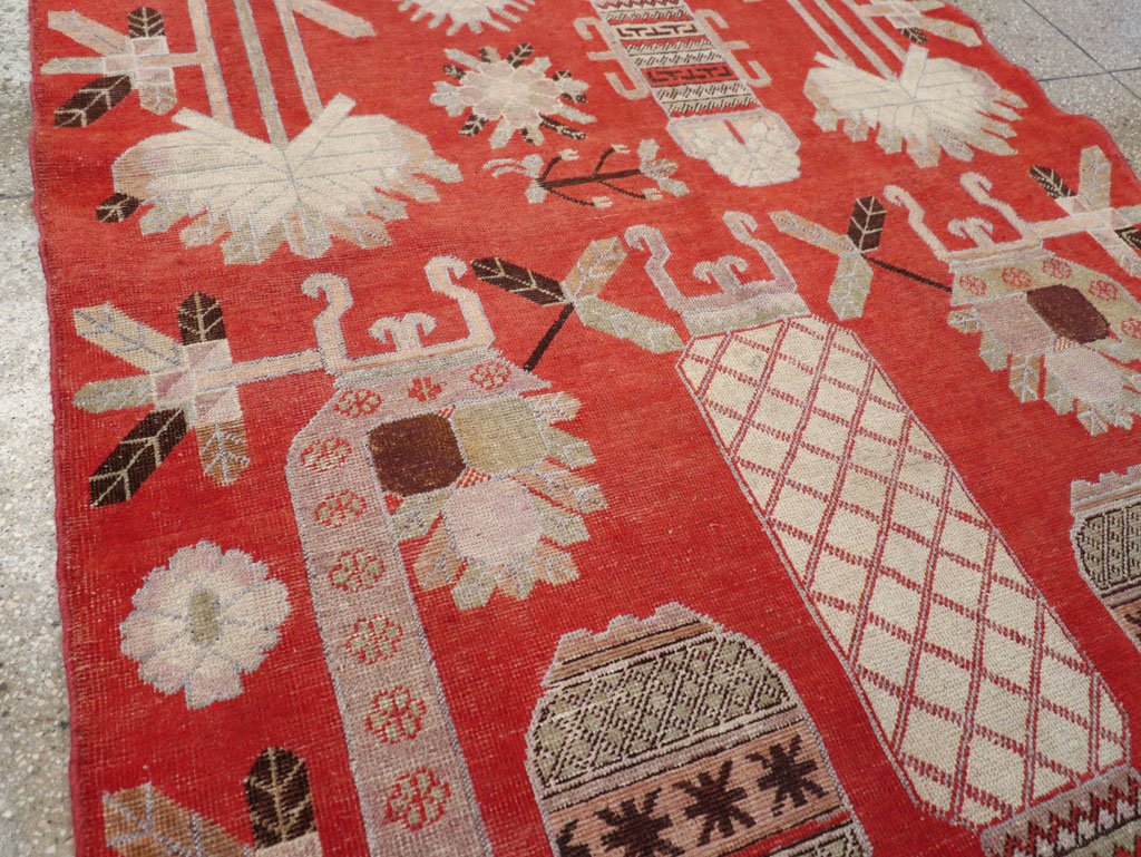 Antique East Turkestan Khotan Accent Rug, No.30605 - Gss