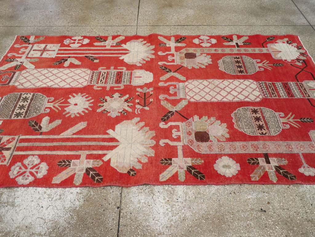 Antique East Turkestan Khotan Accent Rug, No.30605 - Gss