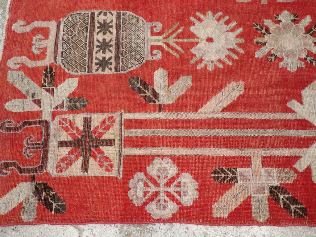 Antique East Turkestan Khotan Accent Rug, No.30605 - Gss