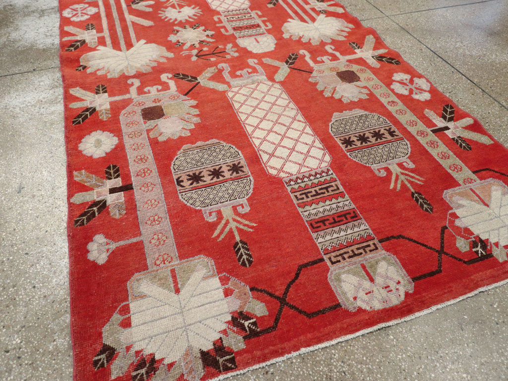 Antique East Turkestan Khotan Accent Rug, No.30605 - Gss