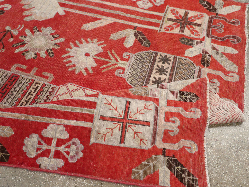 Antique East Turkestan Khotan Accent Rug, No.30605 - Gss