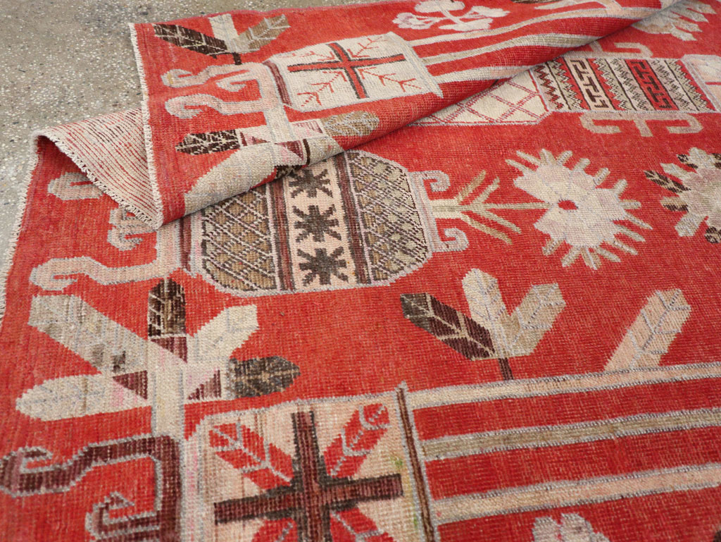 Antique East Turkestan Khotan Accent Rug, No.30605 - Gss
