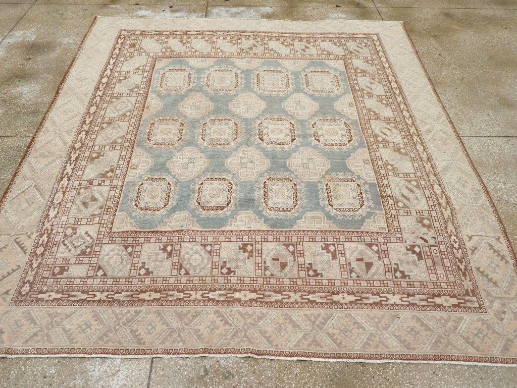 Antique East Turkestan Khotan Small Square Room Size Carpet, No.30608 - Gss