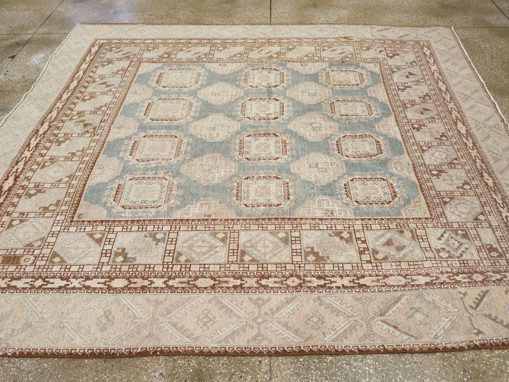 Antique East Turkestan Khotan Small Square Room Size Carpet, No.30608 - Gss