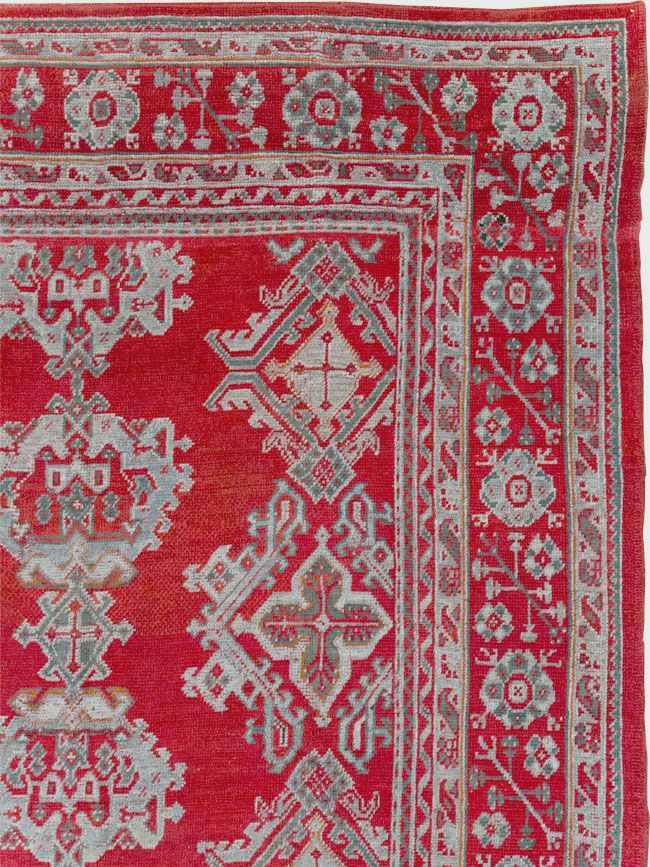 Vintage Turkish Oushak Square Room Size Carpet, No.30618 - Gss