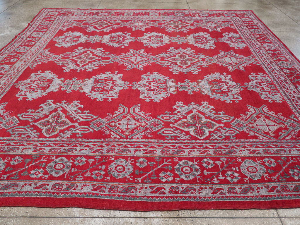 Vintage Turkish Oushak Square Room Size Carpet, No.30618 - Gss
