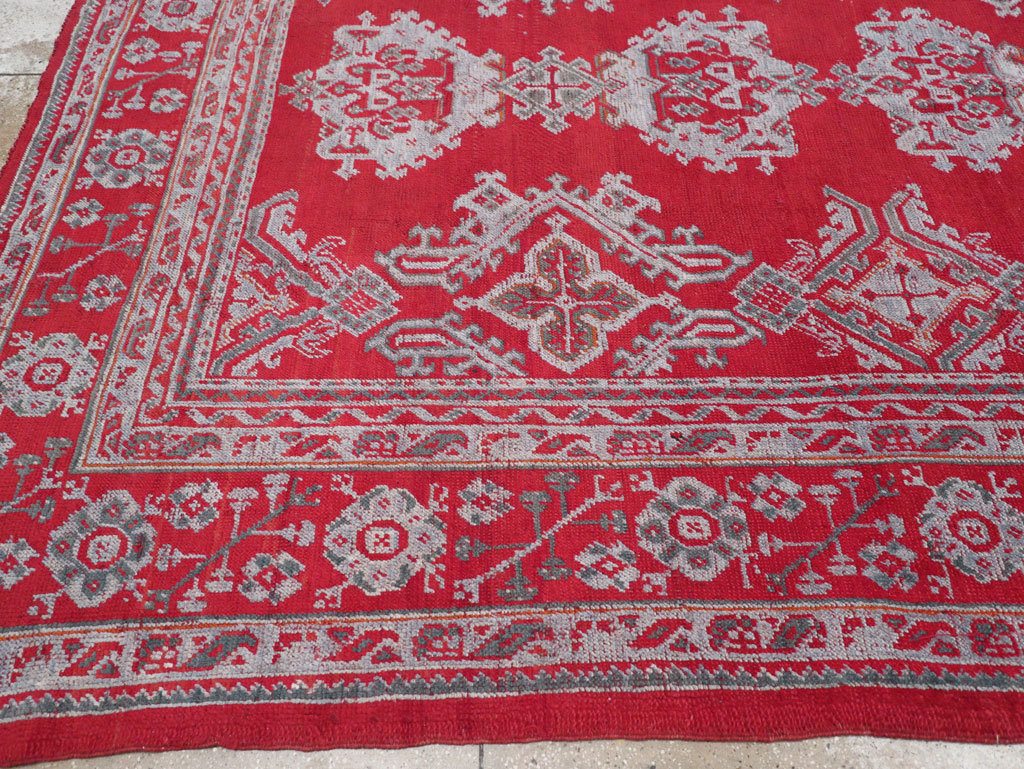 Vintage Turkish Oushak Square Room Size Carpet, No.30618 - Gss