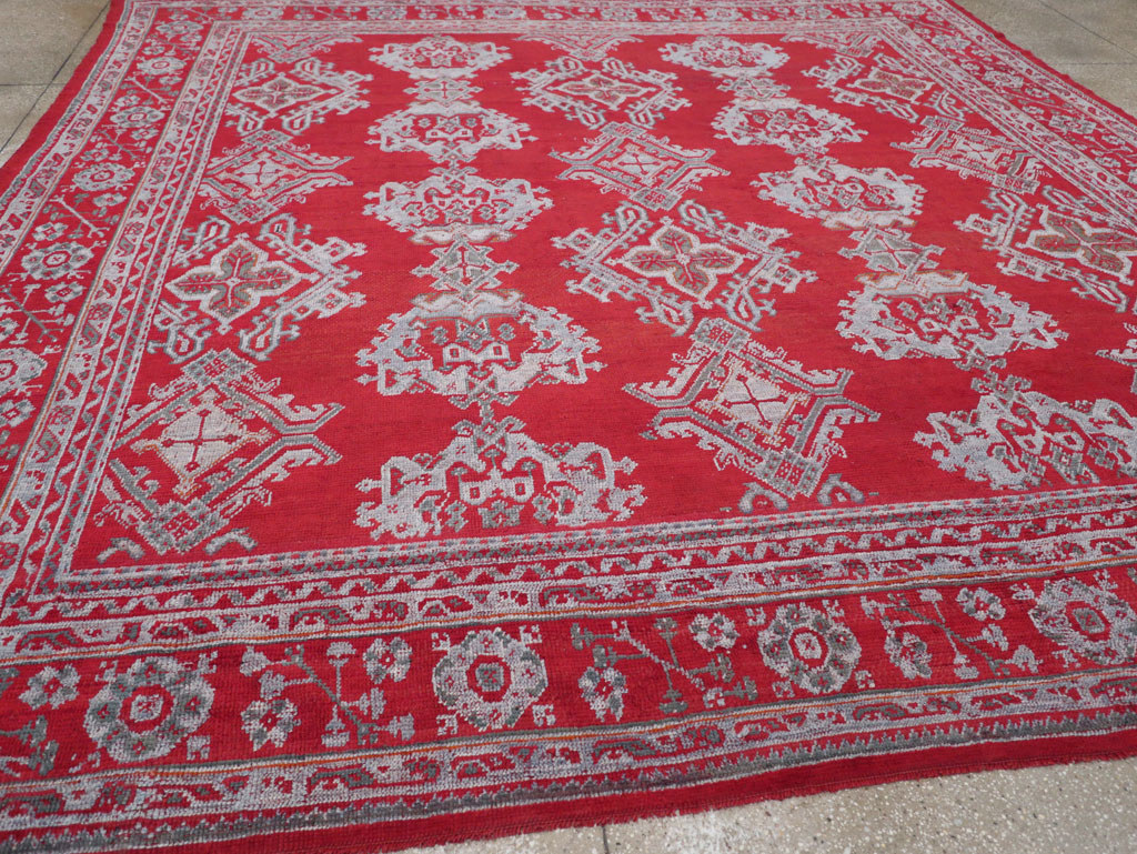 Vintage Turkish Oushak Square Room Size Carpet, No.30618 - Gss