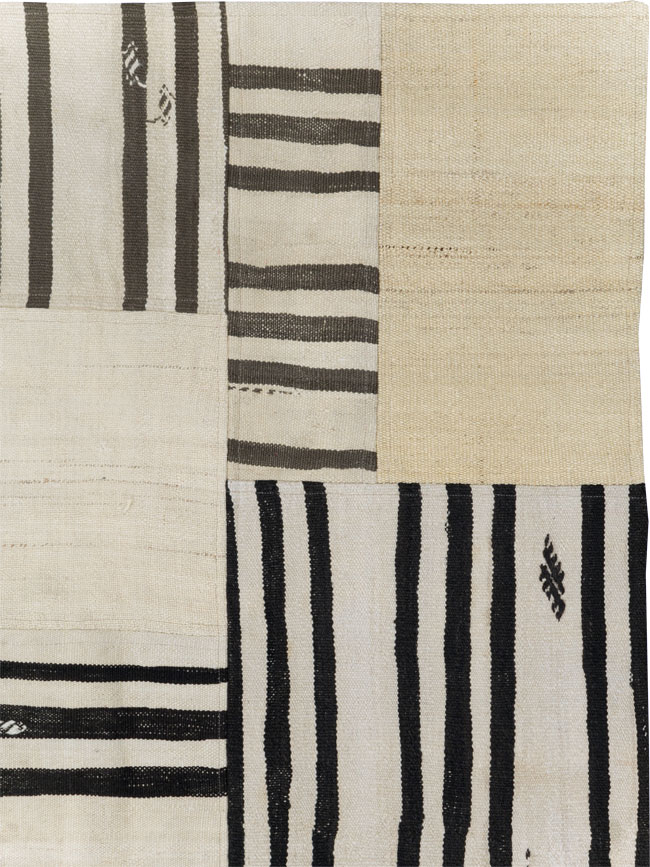 Contemporary Turkish Patchwork Style Flatweave, No.30621 - Gss